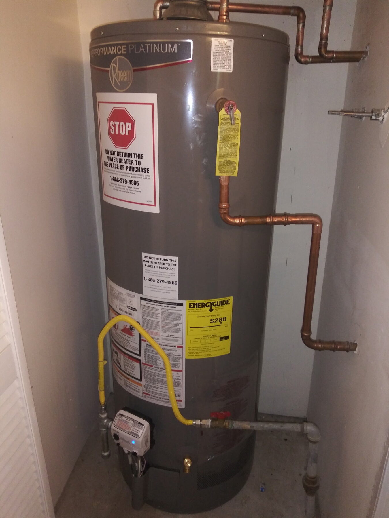 Rheem water heater install